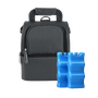 BLACK COOLER ZIPPER BAG & BOTTLE-FITTING ICE PACKS